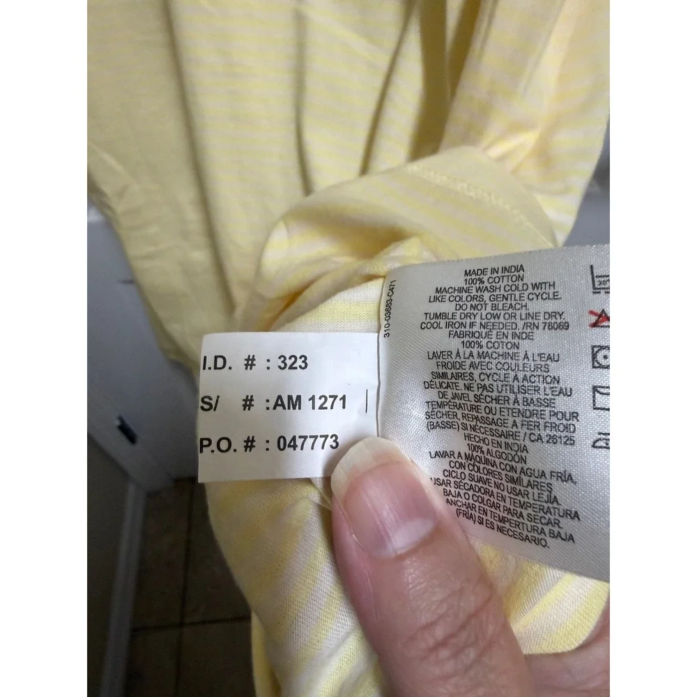 Ashworth Mens XL Yellow Striped Short‎ Sleeve Cotton Golf Polo Shirt AM 1271 NWT